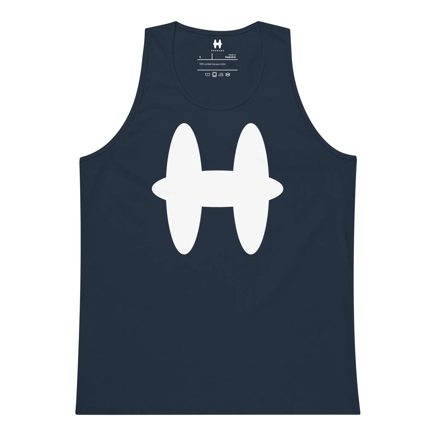 Tank Top in Navy, white H logo on chest. 